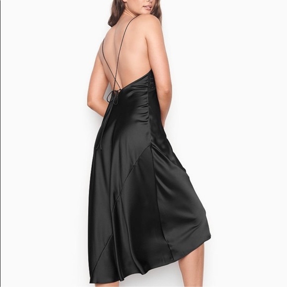 Victoria's Secret Black Satin Slip Dress - Picture 2 of 7